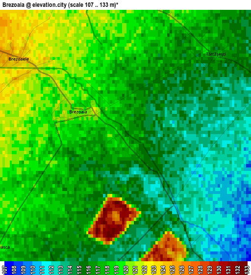 Brezoaia elevation map