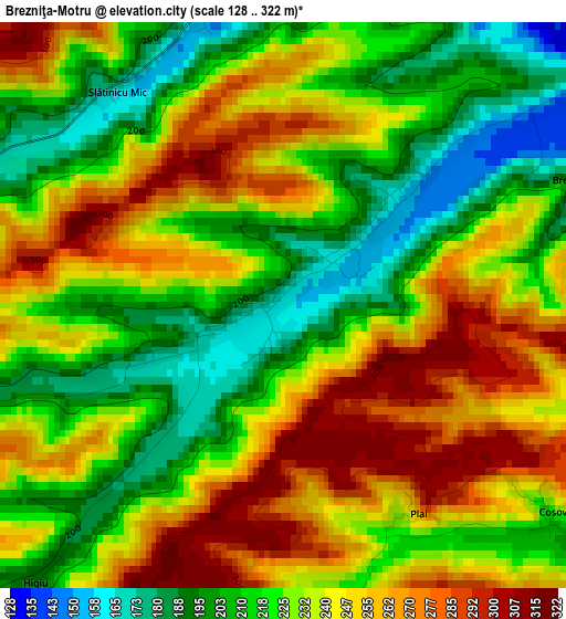 Brezniţa-Motru elevation map