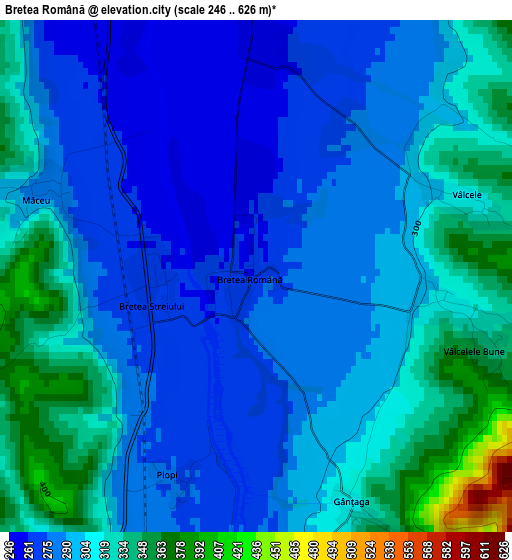 Bretea Română elevation map