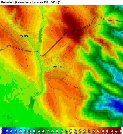 Brehuiești elevation map