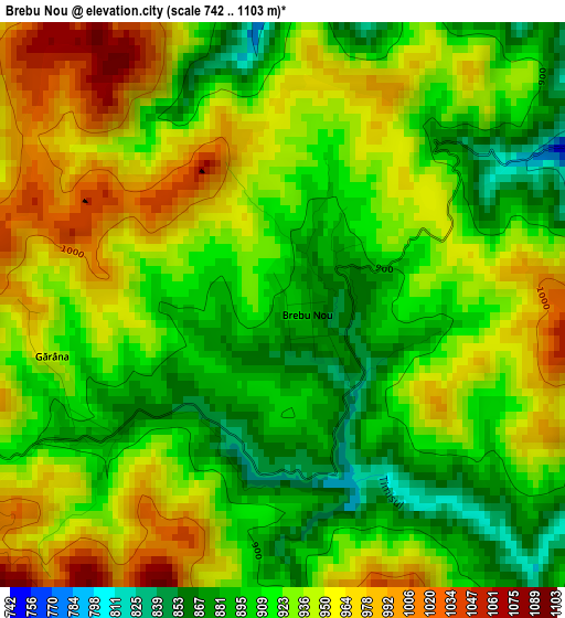 Brebu Nou elevation map