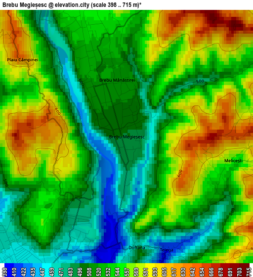 Brebu Megieșesc elevation map