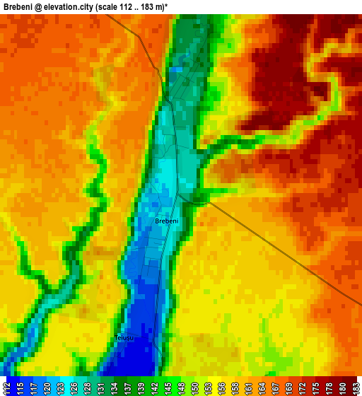 Brebeni elevation map