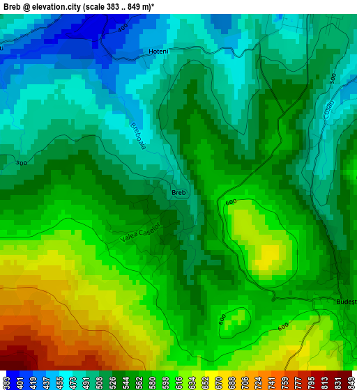 Breb elevation map