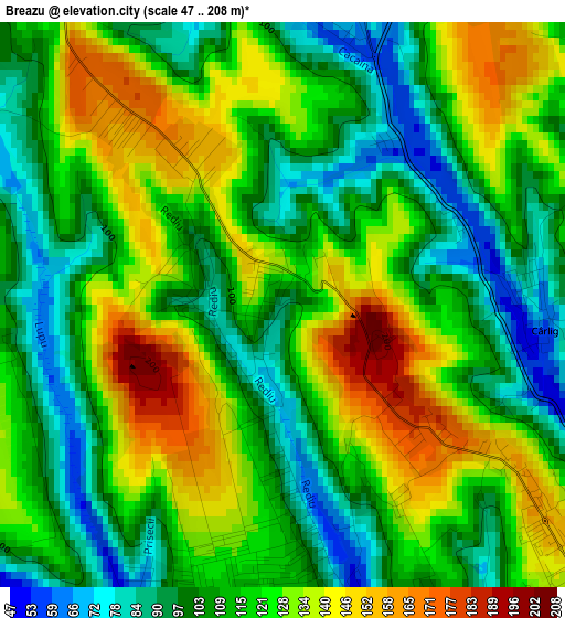 Breazu elevation map