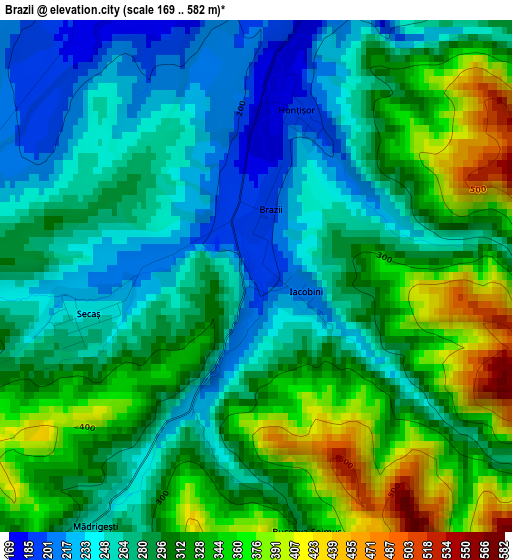 Brazii elevation map