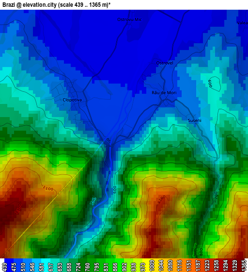 Brazi elevation map