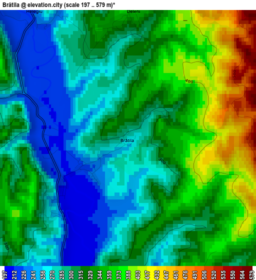 Brătila elevation map