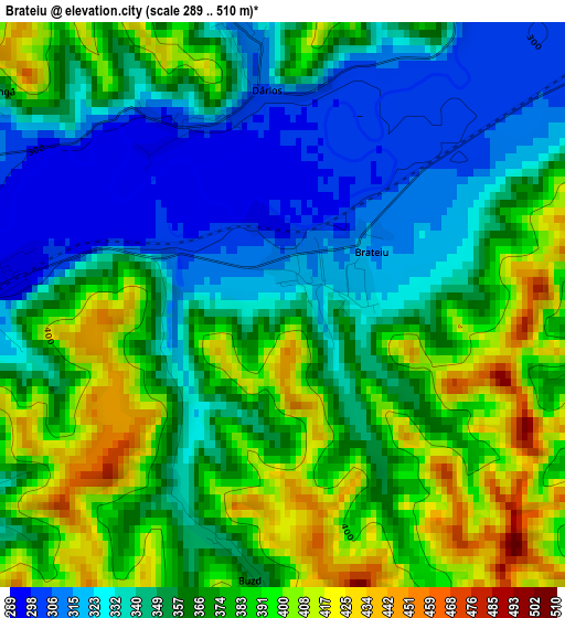 Brateiu elevation map