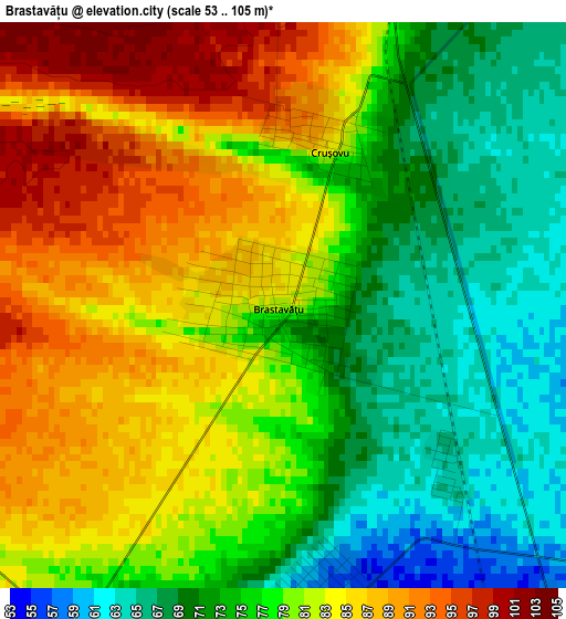 Brastavățu elevation map