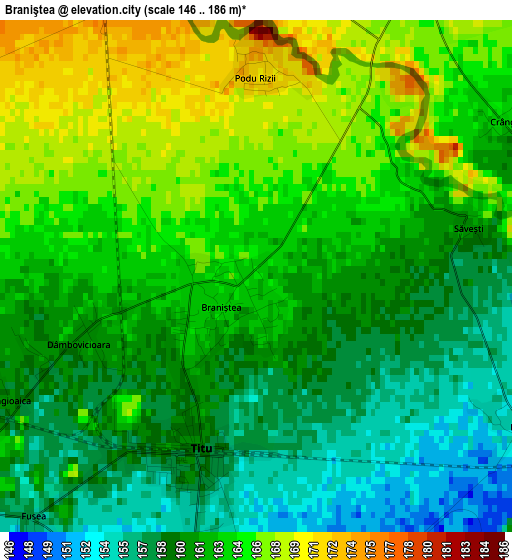 Braniştea elevation map