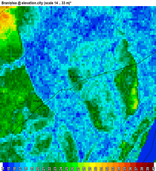 Braniștea elevation map