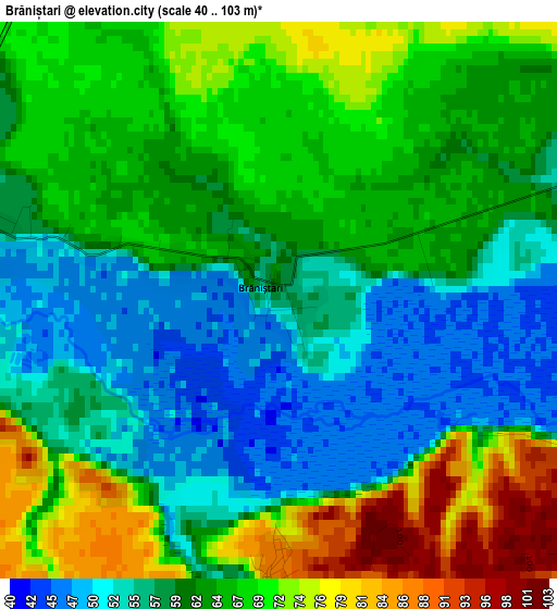 Brăniștari elevation map