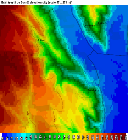 Brăhăşeştii de Sus elevation map