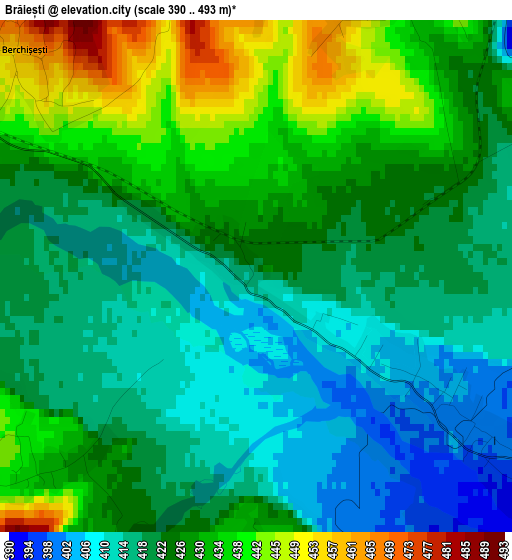 Brăiești elevation map