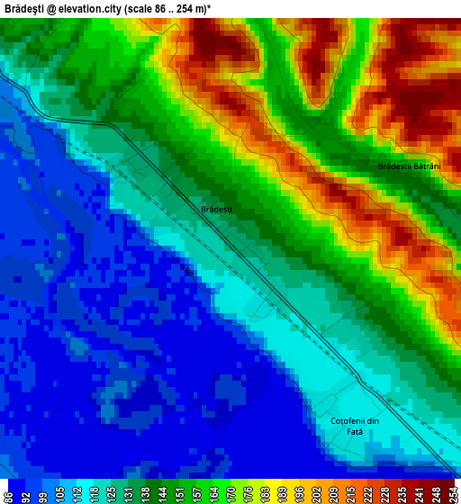 Brădeşti elevation map