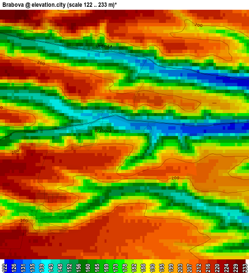 Brabova elevation map