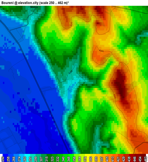 Boureni elevation map