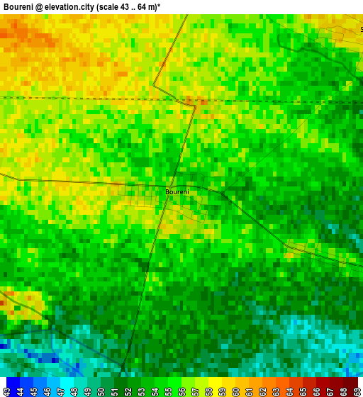 Boureni elevation map