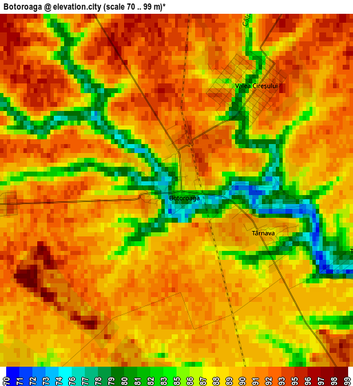 Botoroaga elevation map