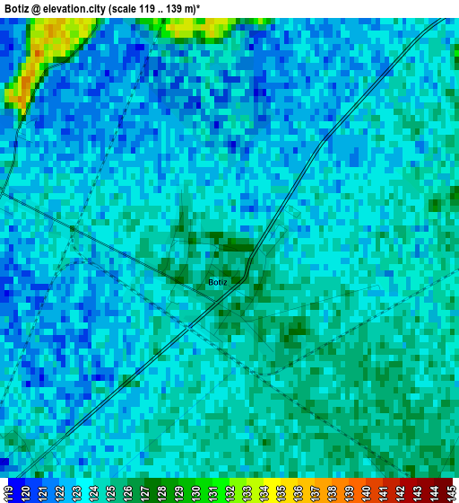 Botiz elevation map