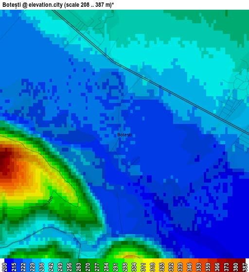 Botești elevation map