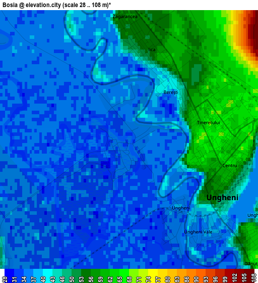 Bosia elevation map