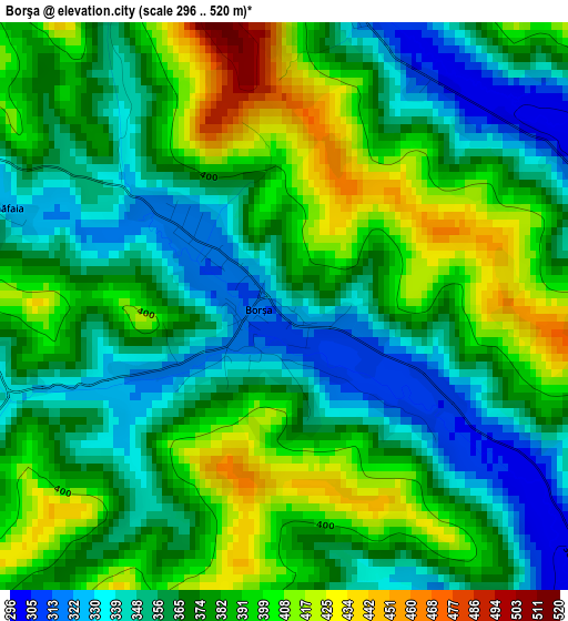 Borşa elevation map