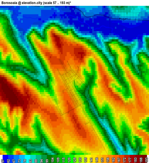 Borosoaia elevation map