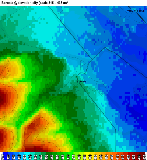 Boroaia elevation map