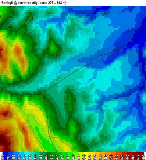 Borleşti elevation map