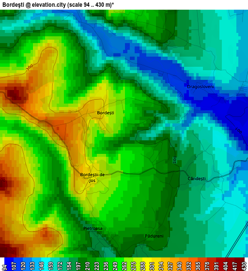 Bordeşti elevation map