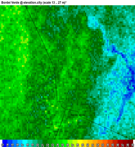 Bordei Verde elevation map