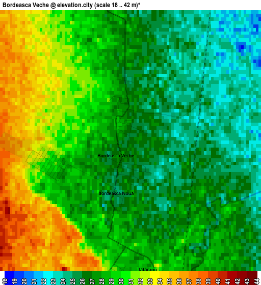 Bordeasca Veche elevation map