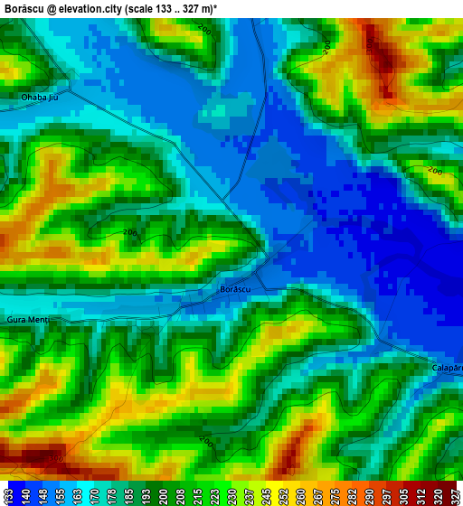 Borăscu elevation map