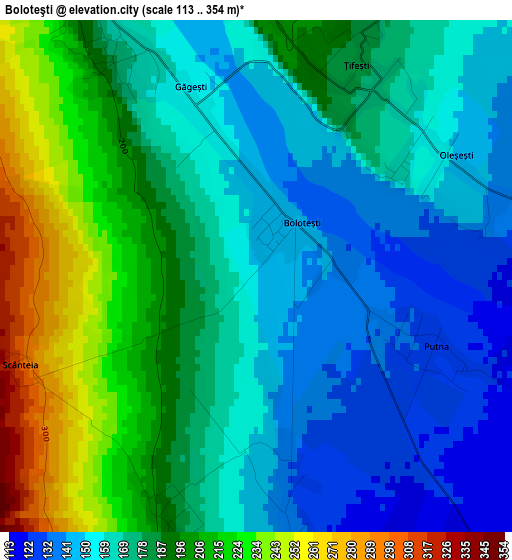 Boloteşti elevation map