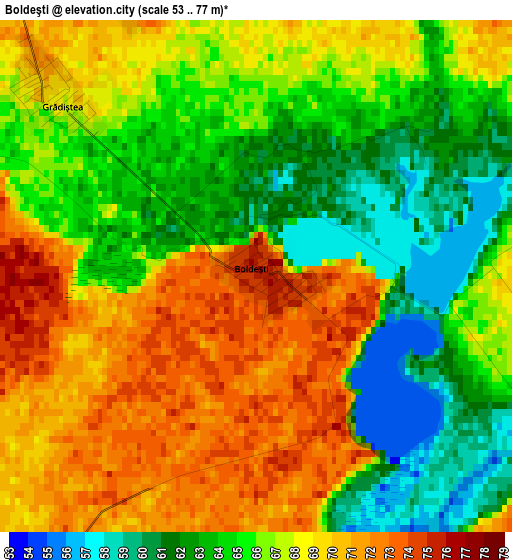 Boldeşti elevation map