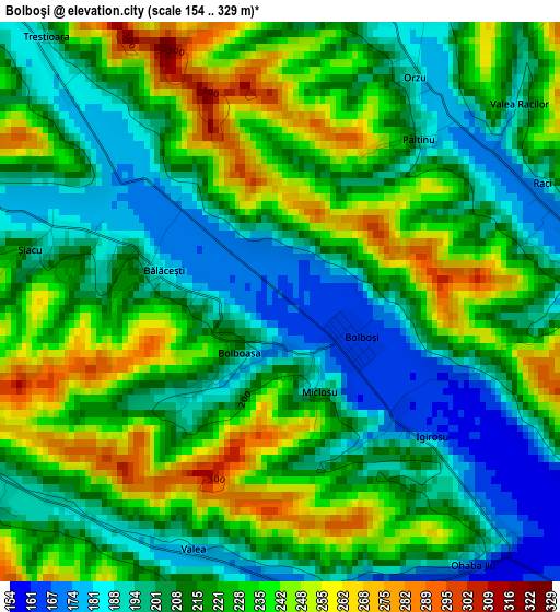 Bolboşi elevation map