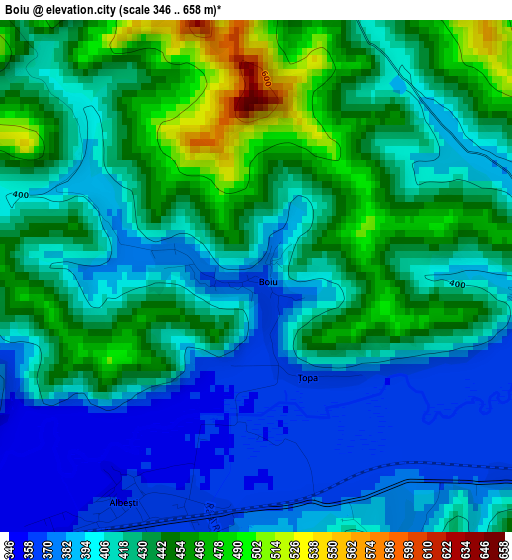 Boiu elevation map