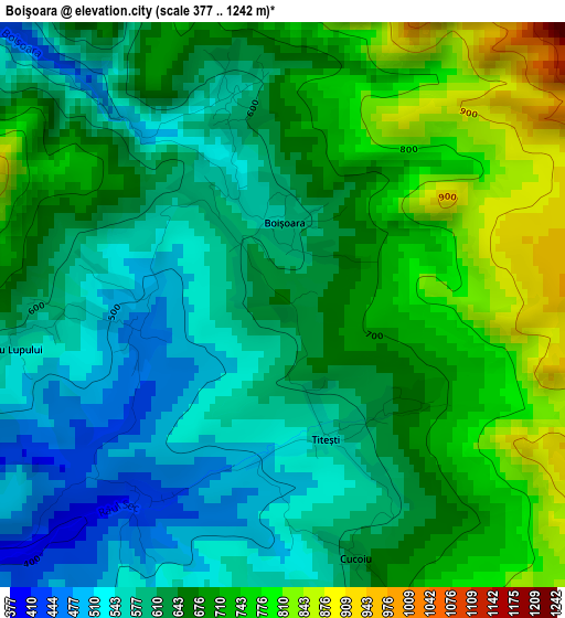 Boişoara elevation map