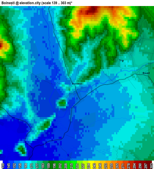 Boinești elevation map