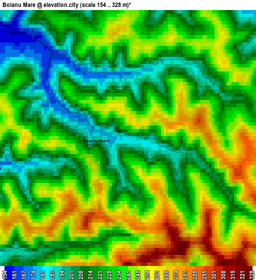 Boianu Mare elevation map