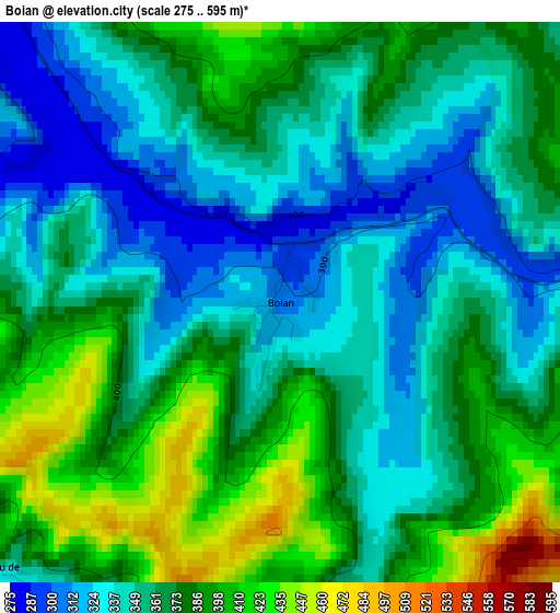 Boian elevation map