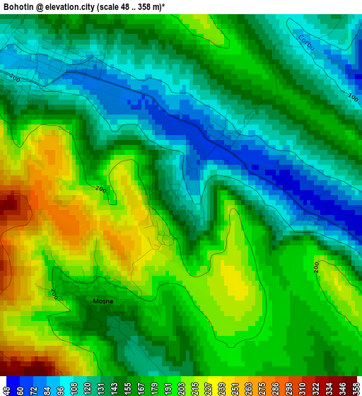 Bohotin elevation map