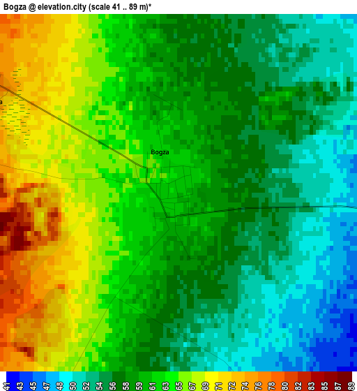 Bogza elevation map