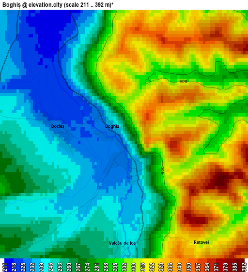 Boghiș elevation map