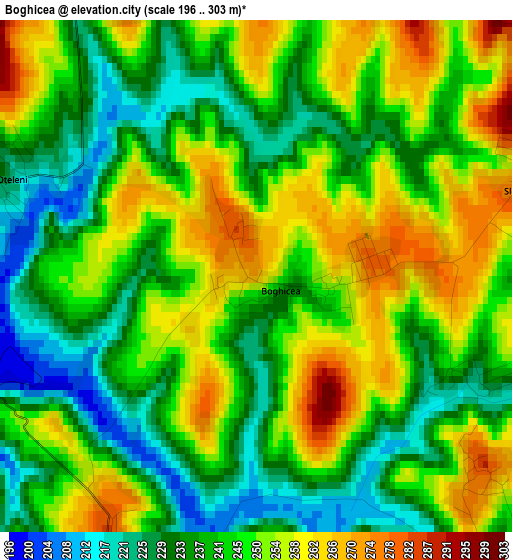 Boghicea elevation map