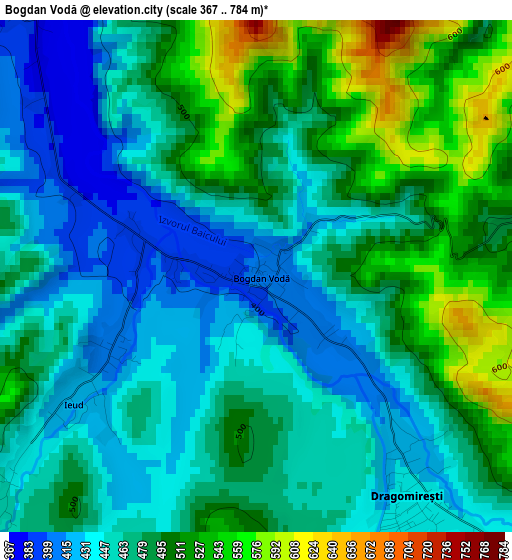 Bogdan Vodă elevation map