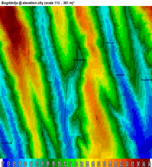 Bogdăniţa elevation map