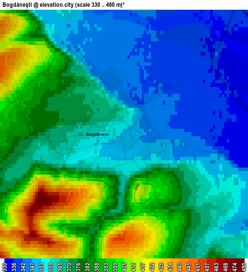 Bogdăneşti elevation map